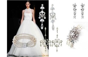 vintage style pearl wedding jewellery, pearl bridal bracelets