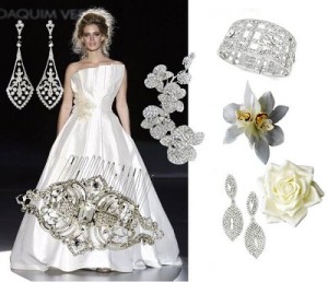 Crystal wedding jewellery, crystal bridal headpieces
