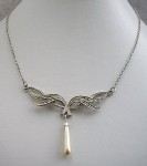 Vintage pearl wedding necklace, antique wedding jewellery