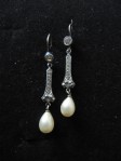Art Deco pearl wedding earrings, vintage wedding jewellery