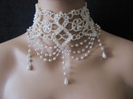 Pearl choker wedding necklace, vintage bridal jewellery
