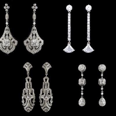 Art Deco Wedding Earrings and Jewellery